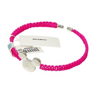 Disney Silver Tone Mickey Mouse Pink Bangle‎ Bracelet NEW